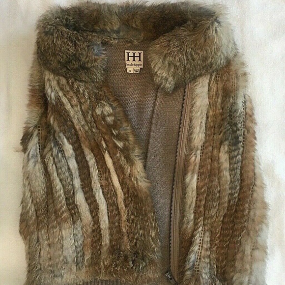 Haute HippieGenuine Rabbit FurVest Small